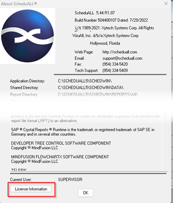 About ScheduALL window